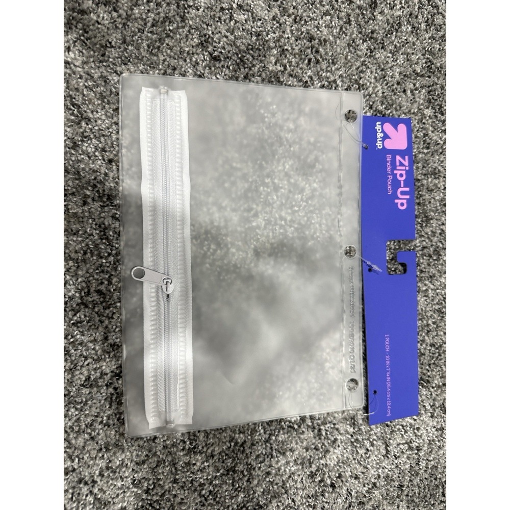 Lot of 19 Up & Up Zip-Up Binder Pouches Clear Plastic Pencil Case 10x7¼" 3-Ring